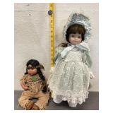 2 Vintage Porcelain Dolls