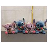 Disney 2 Stitch Plushies & 2 Stitch Angels NWT
