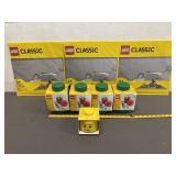 Lego 3 Baseplates, 4 Storage Brick & 1 Head