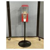 Vintage Metal/Plastic Gum-Ball Machine W/Key