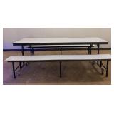 2 Convertible Bench Cafeteria Tables