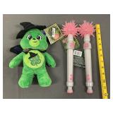 Wicked Care Bear & 2 Motion Activated Wands MWT