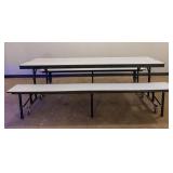 2 Convertible Bench Cafeteria Tables