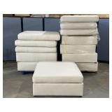 7 Large Cushion Top Ottomans 44'x50'x19'
