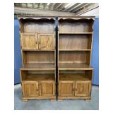2 Vintage Hutch Top Cabinets W/Shelves