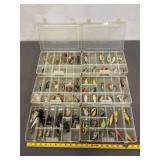 6 Plastic Containers Of Misc. Fishing Lures