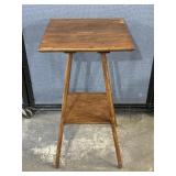 Antique Oak Two-Tier Splayed Leg Side Table