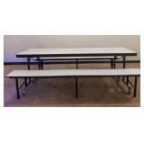 2 Convertible Bench Cafeteria Tables