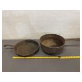 2 Vintage Cast Iron Skillets