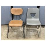 2 Vintage Plastic School Chairs