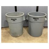 2 Rubbermaid Brute Trash Cans