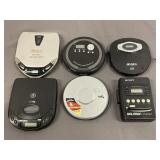5 Portable CD Players & 1 Sony Walkman Cassette