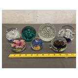 7 Decorative Glass Paperweights