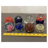 8 Decorative Glass Paperweights