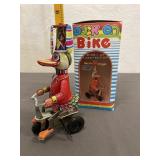 Vintage Duck On Bike Wind-Up Toy