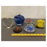 6 Decorative Glass Paperweights