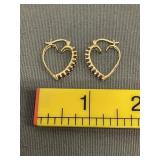 14k Gold Heart Earrings 3.6 Grams