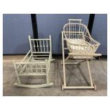 Vintage Doll Bassinet & Cradle