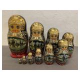 10 Pc Vintage Russian Nesting Dolls