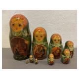 9 Pc Vintage Russian Nesting Dolls
