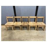 5 Vintage Child Wood Chairs