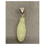 Sajen Sterling Pendant W/Carved Stone