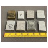 8 Various Style Zippo Lighters