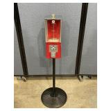 Vintage 1970's Oak Acorn Candy Vending Machine