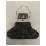 Vintage Black Bead Evening Bag