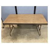 Vintage Wood Top Folding Table 60'x30'x29'