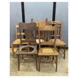 5 Vintage Wood Chairs