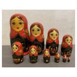 10 Pc Vintage Russian Nesting Dolls