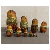 10 Pc Vintage Russian Nesting Dolls