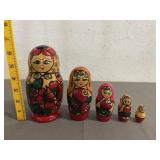 5 Pc Vintage Russian Nesting Dolls