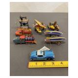 8 Vintage Z.Z. Germany Tinplate Ornaments
