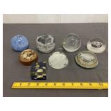 8 Decorative Glass Paperweights