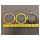 3 Vintage Marble Glass Bangle Bracelets