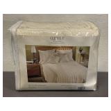 Home Quilt Ecru Squares Blanket Size Twin