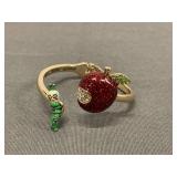 Betsey Johnson Bracelet Apple & Worm Design