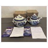 2 Churchill Of England Blue Willow Pot Sets