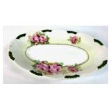 Hand-Painted Bavarian Porcelain Plate with Rose De