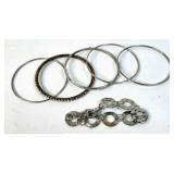 Bangles and Link Bracelet in Mixed Materials