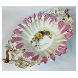 Porcelain Decorative Dish with Floral Motif and Pi