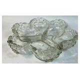 Clear Glass Divided Serving Dish with Floral Desig