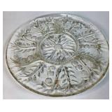 Clear Pressed Glass Relish Tray With Divided Secti