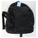 Black Backpack with Front Pocket and Adjustable St