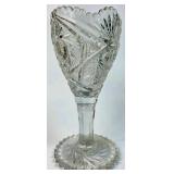 Clear Cut Glass Decorative Goblet with Scalloped R