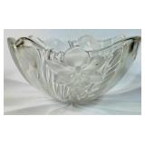 Glass Bowl with Frosted Floral Designs