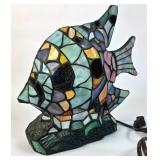 Stained Glass Fish-Shaped Table Lamp