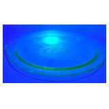 Green Depression Glass Platter with UV Reactivity